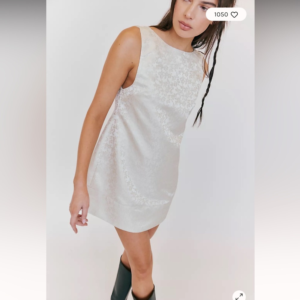 Ivory Free People Jacquard Shift Dress Size Small